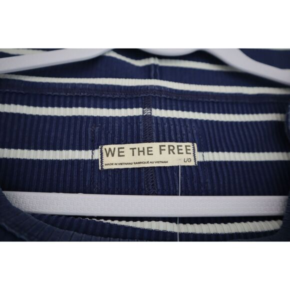We The Free x Free People OB2223527 Women Sz L Navy Combo Mia Tank-Yd Stripe Top - Picture 4 of 12